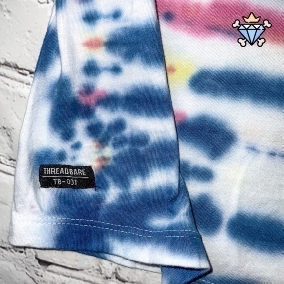 MENS THREADBARE TIE DYE SHORT SET WITH TEE SIZE LARGE TEE SIZE MEDIUM SHORTS - Picture 11 of 16